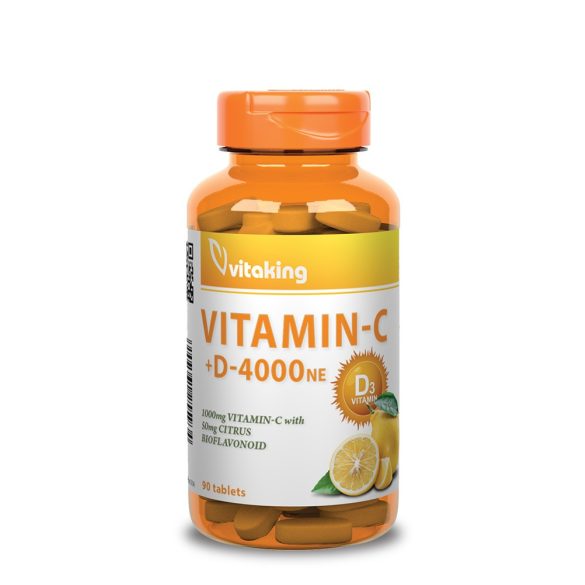 Vitaking C+D C-vitamin 1000mg + D3-vitamin 4000NE tabletta – 90db