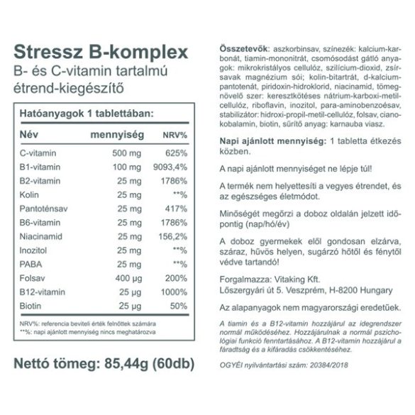 Stressz B-komplex (60) – Vitaking