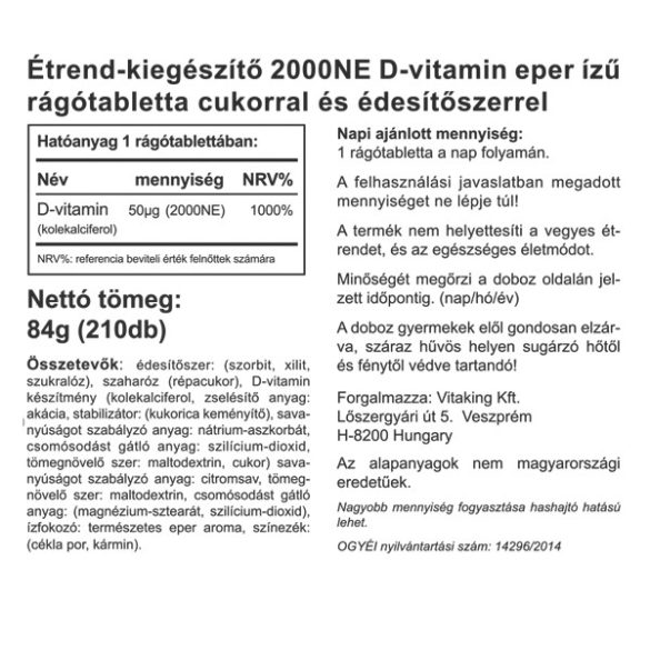 D3-vitamin Epres (210 rágótabletta)